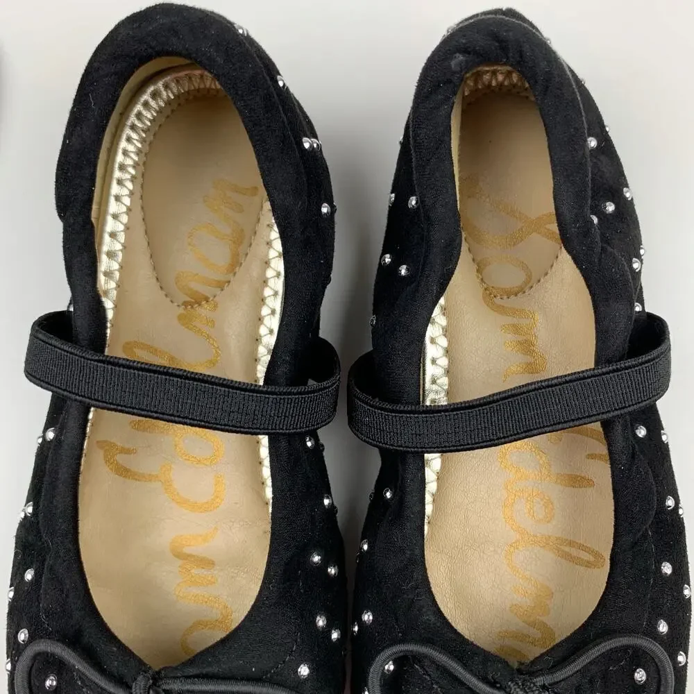 Sam Edelman Felicia Ballet Flats Black Studded Mary Jane Girls 10
